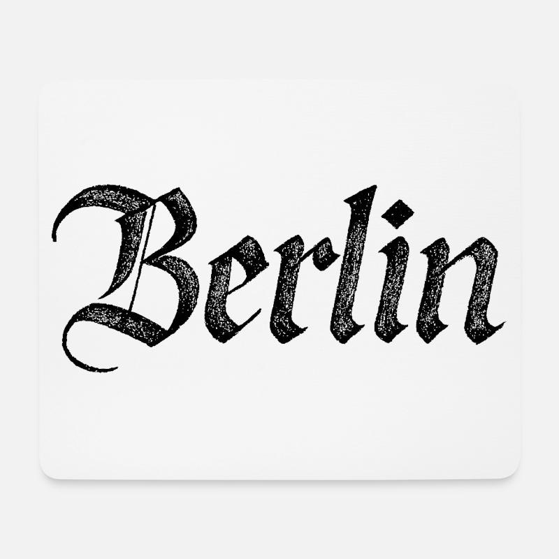 Berlin Gothic Script Vintage Schwarz - Mousepad (Querformat) - Weiß