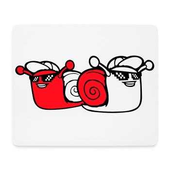 2 Schnecken Sonnenbrille Team Freunde Cool Crew - Mousepad (Querformat) - Weiß - Vorne