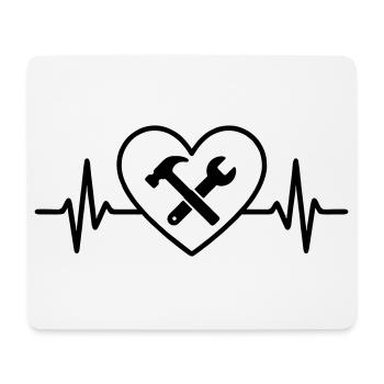 DIY Hammer Wrench Heart - Mouse Pad (horizontal) - white - Front