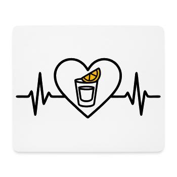 Tequila Shot Heart Aperitif Party - Mouse Pad (horizontal) - white - Front