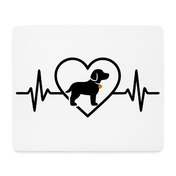 Chien Coeur Silhouette Chien Amoureux Cadeau - Tapis de souris (format paysage) - blanc - Devant