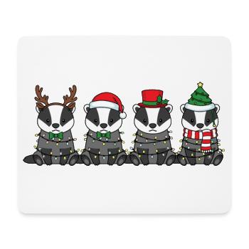 Dachs Weihnachtsmann Weihnachtsbeleuchtung - Mousepad (Querformat) - Weiß - Vorne