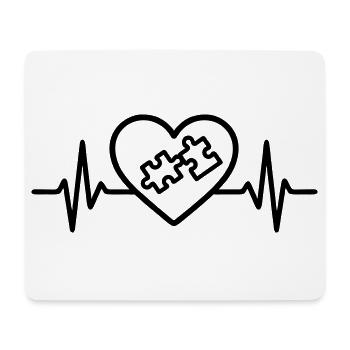 Heart Puzzle – Amour des jeux de logique - Tapis de souris (format paysage) - blanc - Devant