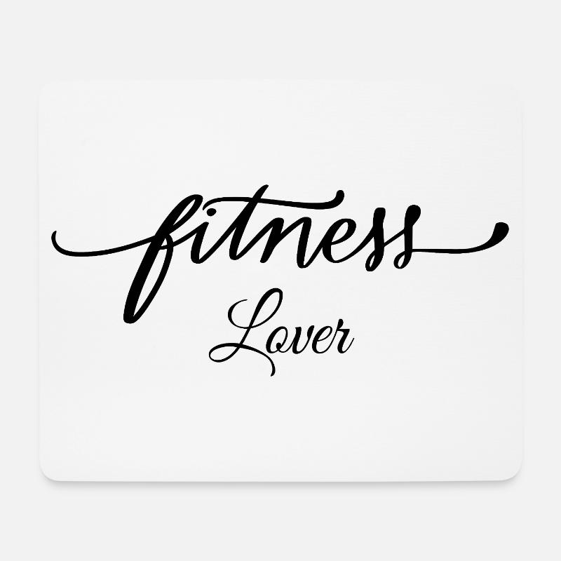 Fitness Lover – elegantes Gym Motiv, Fit - Mousepad (Querformat) - Weiß