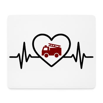 Heart Fire Truck Fire Truck - Mouse Pad (horizontal) - white - Front