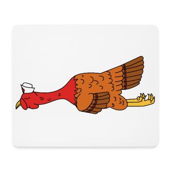 Drôle de cadeau nautique de Thanksgiving pour le chapeau de marin de dinde - Tapis de souris (format paysage) - blanc - Devant