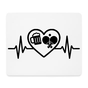 Herz Bier Tischtennis Humor - Mousepad (Querformat) - Weiß - Vorne