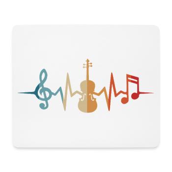 Violine Herzschlag Geige Violinist Geiger Geigen - Mousepad (Querformat) - Weiß - Vorne