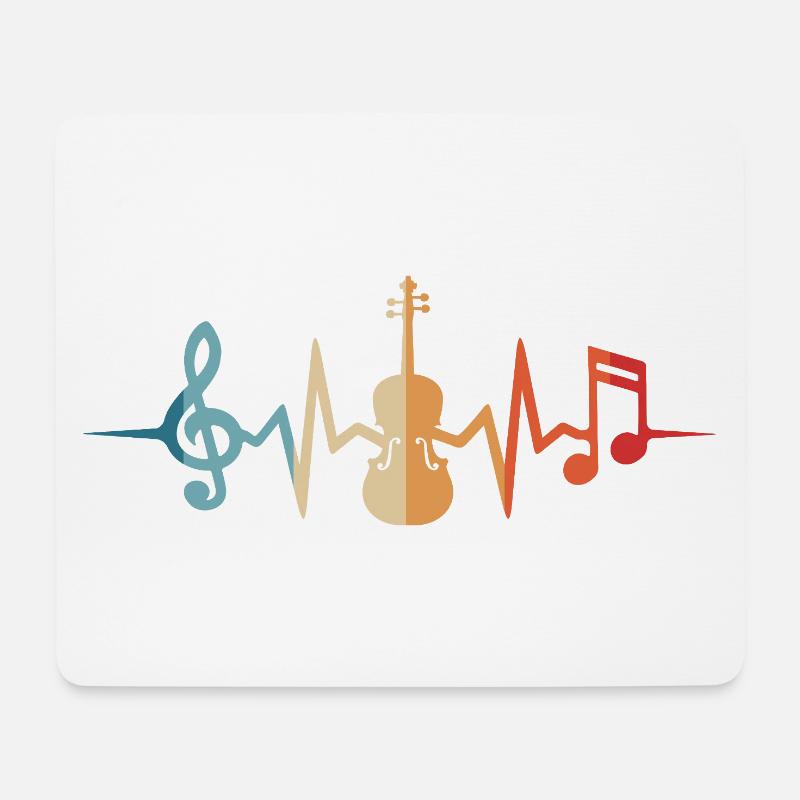 Violin Heartbeat Violin Violinist Violinist Violins - Mouse Pad (horizontal) - white