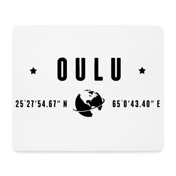 Oulu GPS-Koordinaten Schwarze Typografie - Mousepad (Querformat) - Weiß - Vorne