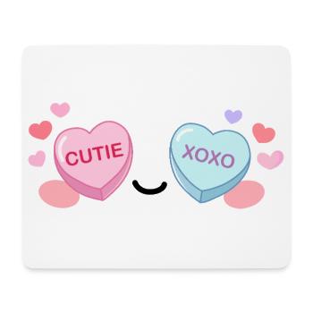 Candy Eyes Kawaii – Sweet Valentine Eyes - Mouse Pad (horizontal) - white - Front