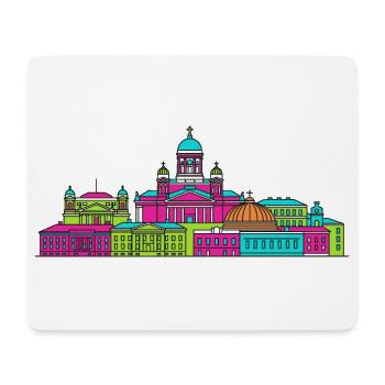 Helsinki City Skyline Kathedrale Moderne Linienkunst - Mousepad (Querformat) - Weiß - Vorne