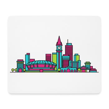 Adelaide City Skyline Kathedrale Moderne Linienkunst - Mousepad (Querformat) - Weiß - Vorne