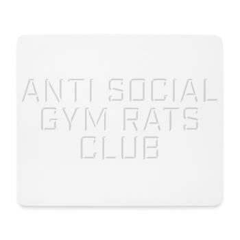 Anti Social Gym Rats Club Lustig Fitness Spruch - Mousepad (Querformat) - Weiß - Vorne
