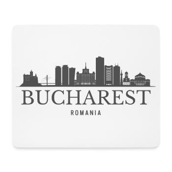 Bucharest Romania skyline, Bucharest silhouette - Mouse Pad (horizontal) - white - Front