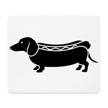 Silhouette saucisse de hot-dog teckel - Tapis de souris (format paysage) - blanc - Devant