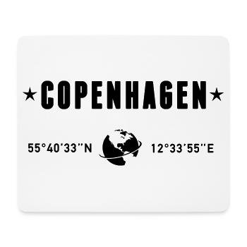 Kopenhagen, Dänemark, Koordinaten Planet Erde - Mousepad (Querformat) - Weiß - Vorne