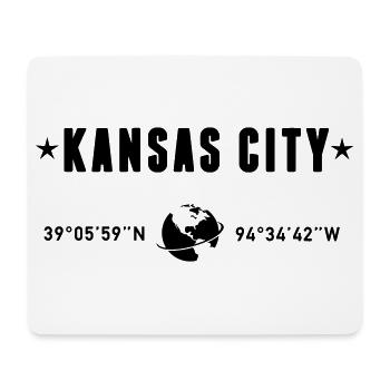 Kansas City, Missouri Koordinaten, Globe - Mousepad (Querformat) - Weiß - Vorne