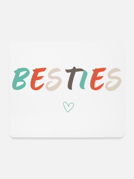 Besties Beste Freundinnen Beste Freunde - Mousepad (Querformat) - Weiß