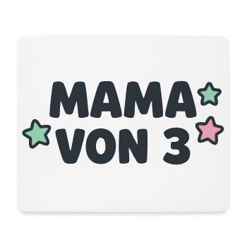 Mama von 3 Sterne Dreifache Mutter Drillinge - Mousepad (Querformat) - Weiß - Vorne