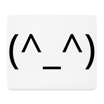 Joyeux Classique du Sourire des Émoticônes (^_^) - Tapis de souris (format paysage) - blanc - Devant