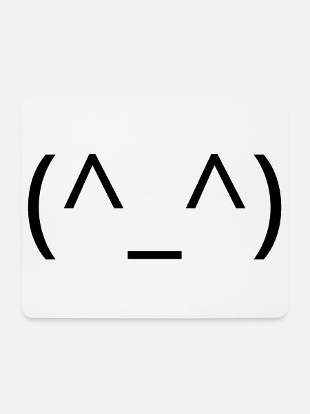 Glückliches Emoticon (^_^) Lächeln Klassiker - Mousepad (Querformat) - Weiß