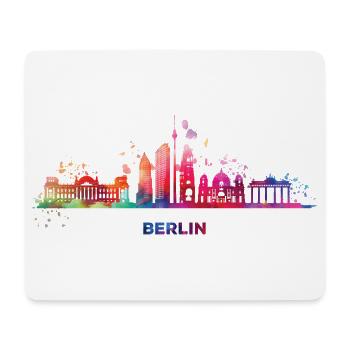 Skyline Bunt Berliner Stadtbild Berlin - Mousepad (Querformat) - Weiß - Vorne
