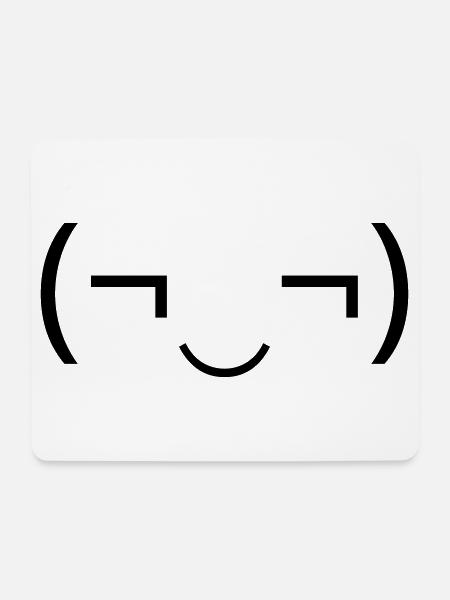 Mischievous emoticon (¬‿¬) naughty grin - Mouse Pad (horizontal) - white