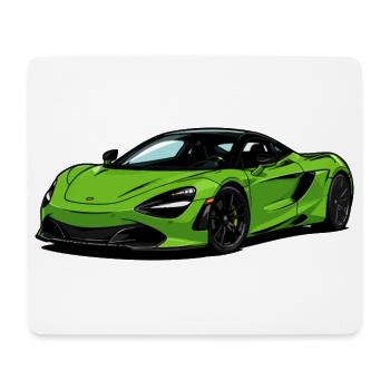 Limettengrünes Supercar–Illust - Mousepad (Querformat) - Weiß - Vorne