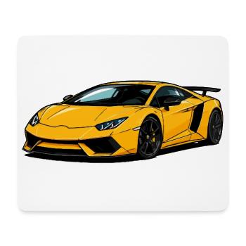Yellow Supercar Speedster - Mouse Pad (horizontal) - white - Front