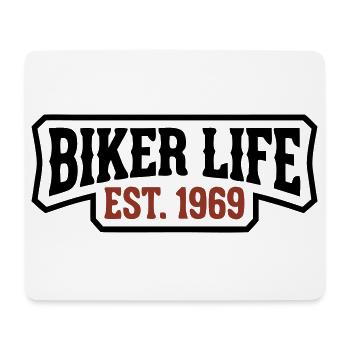 Biker Life lettering logo - Mouse Pad (horizontal) - white - Front