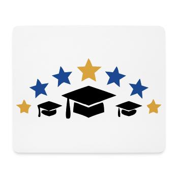 Doktorhuete Sterne Abschluss Logo - Mousepad (Querformat) - Weiß - Vorne