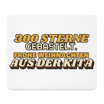 300 Sterne gebastelt - Frohe Weihnachten Kita - Mousepad (Querformat) - Weiß - Vorne