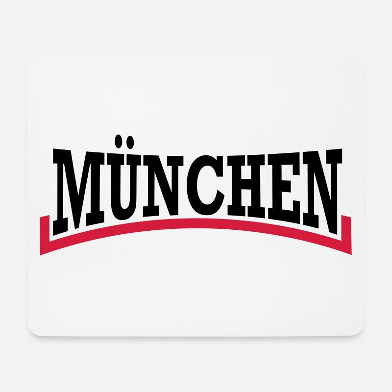 München Schrift zweifarbig - Mousepad (Querformat) - Weiß