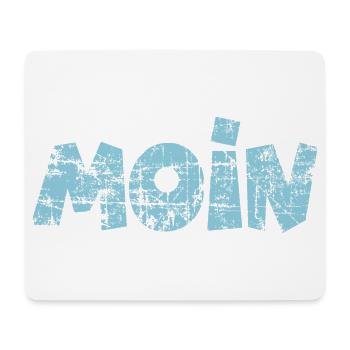 Moin (Vintage Hellblau) Norddeutscher Gruß - Mousepad (Querformat) - Weiß - Vorne