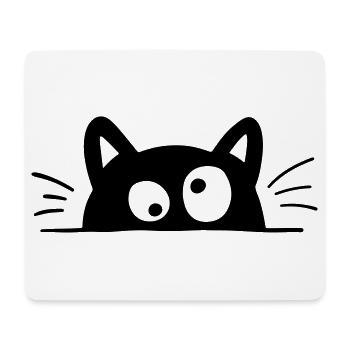 Neugierige Katze - Mousepad (Querformat) - Weiß - Vorne