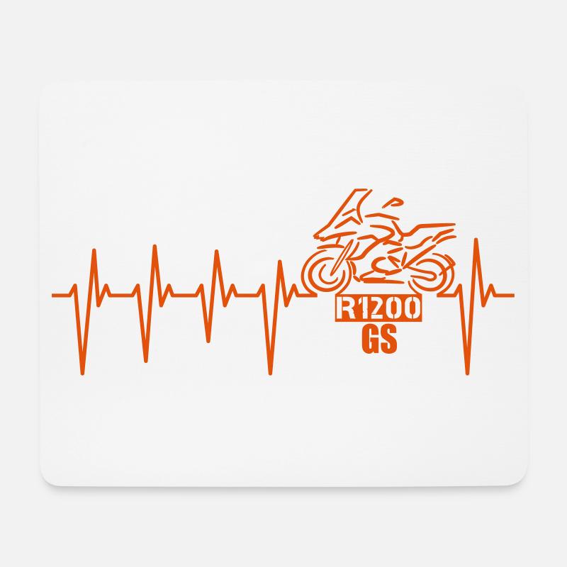 Motorrad Herzschlag Enduro Boxer R 1200 - Mousepad (Querformat) - Weiß