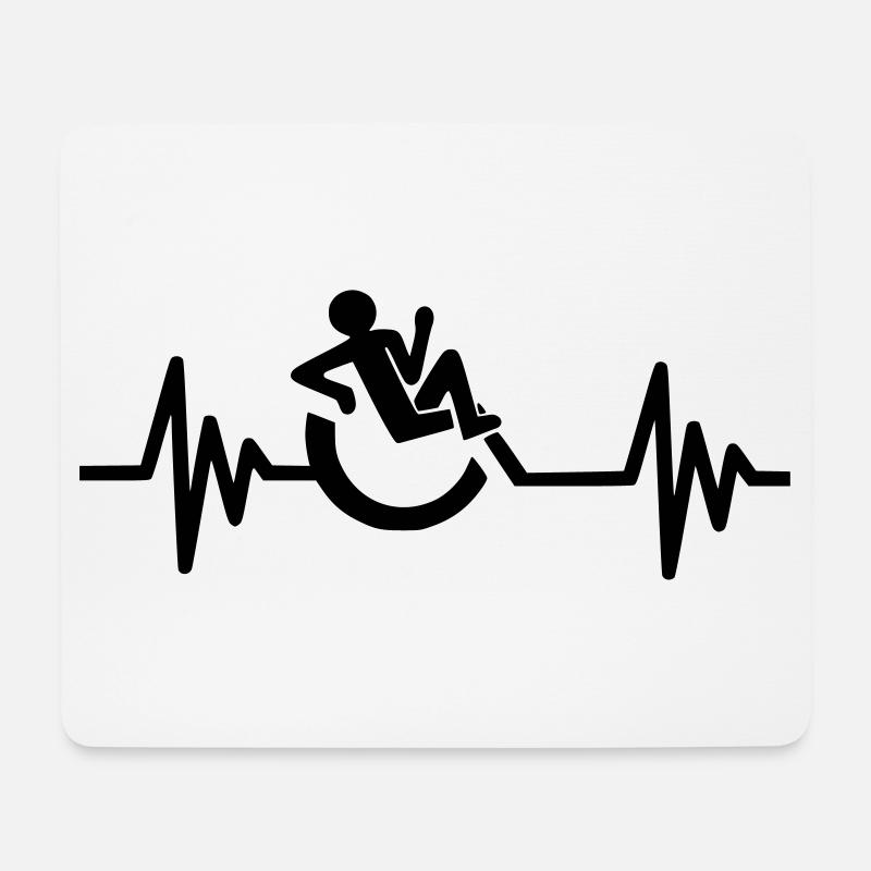 Bild: Rollstuhl, Herzschlag, entspannt # - Mousepad (Querformat) - Weiß