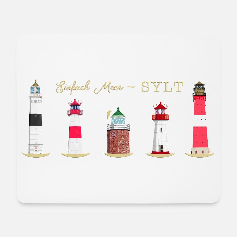 Sylter Leuchttürme - Mousepad (Querformat) - Weiß