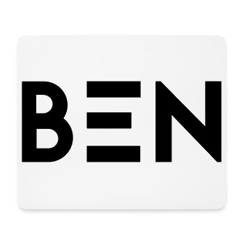 Prénom Ben - Tapis de souris (format paysage) - blanc - Devant