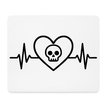 Totenkopf Skull Halloween Herz - Mousepad (Querformat) - Weiß - Vorne