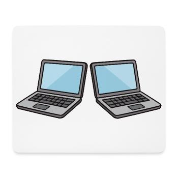 Doppel-Laptops Kollaboration - Mousepad (Querformat) - Weiß - Vorne