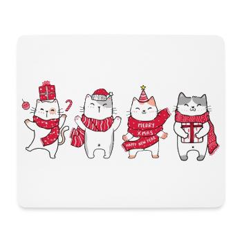 cat in christmas - Mouse Pad (horizontal) - white - Front