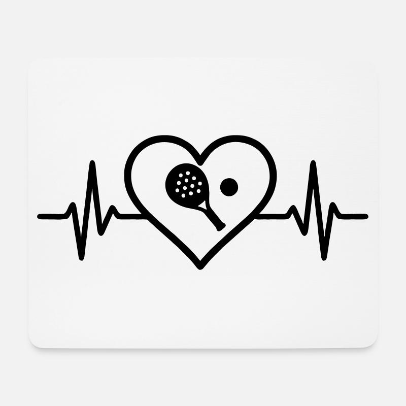Padel Herz - Mousepad (Querformat) - Weiß