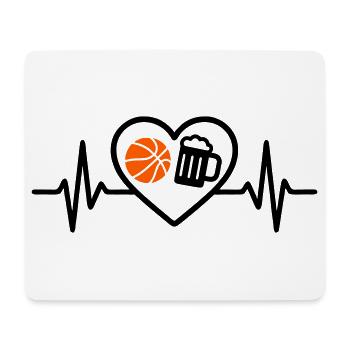 Herz Basketball Bier - Mousepad (Querformat) - Weiß - Vorne