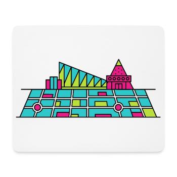 Orpheline urbain Xscape de Milton Keynes Modern Line Art - Tapis de souris (format paysage) - blanc - Devant