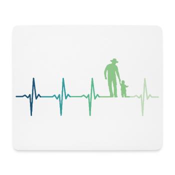 Father and Son Heartbeat Gift Dad Son - Mouse Pad (horizontal) - white - Front
