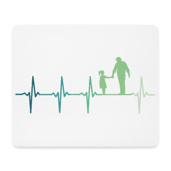 Father and daughter heartbeat dad and daughter - Mouse Pad (horizontal) - white - Front