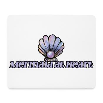 Meerjungfrau im Herzen Muschel-Emblem - Mousepad (Querformat) - Weiß - Vorne