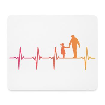 Vater und Tochter Sonnenuntergang Herzschlag Papa, Tochter - Mousepad (Querformat) - Weiß - Vorne